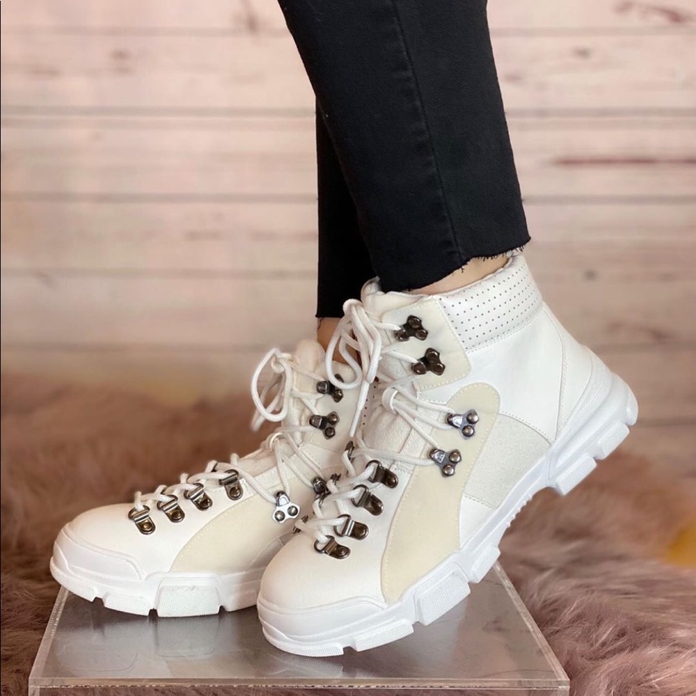 Chunky Sole Hiker Boots in Chocolate Brown - Picture 6 of 6